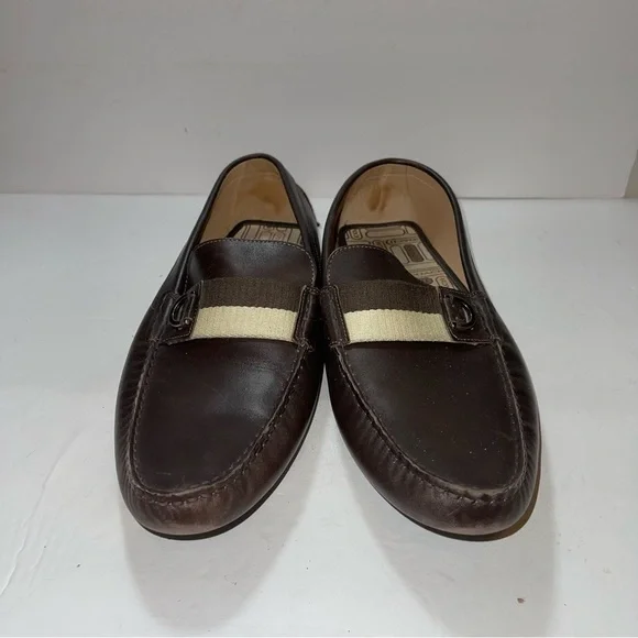 Coach Bally Lather Drivers Loafers Brown Men Size 12